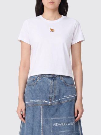 Maison Kitsun&eacute; T-shirts crop in cotone con logo Maison Kitsun&eacute;