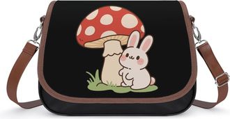 Generic Mushroom Rabbit Bunny Small Womens Crossbody Bags Shoulder Handbag with Adjustable Strap for Travel