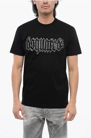Dsquared2 Cotton D2 GOTHIC Loose Fit T-Shirt with Rhinestones size Xxl