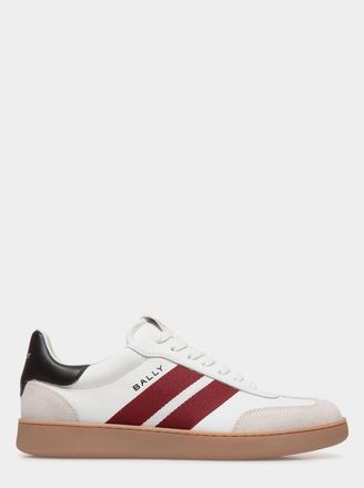 Bally Sneaker in Plain Leather in White/blk/ballyred at Nordstrom, Size 40.5