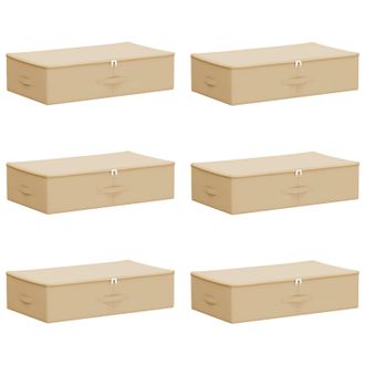 vidaXL Caja De Almacenamiento 6 Pcs Crema 70 X 40 X 18 Cm Vidaxl