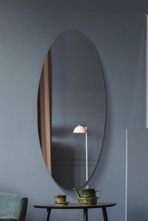 MirrorOutlet Frameless Oval Wall Mirror 47 X 20 (120x50CM) in Silver | Size: 1 Pack
