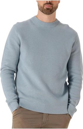 Selected Slhdane LS Knit Structure Crew Neck Noos - Heren - Ronde hals truien - Blauw - 2XL - Katoen - Truien & Vesten