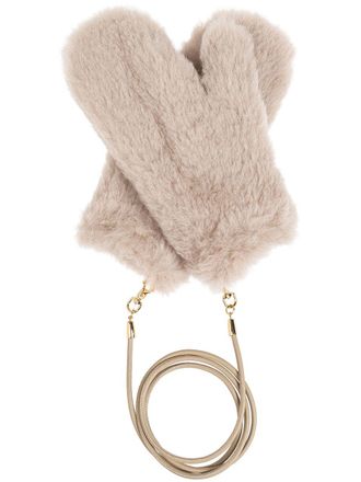 Max Mara faux fur wool mittens - Neutrals