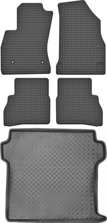 OEM Fiat Doblo Maxi Van Desde 2010 Set - Alfombrillas De Goma Para Coche + Alfombrilla Para Maletero