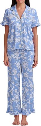 Splendid Ruffle Trim Pajamas in Hydrangeafloral at Nordstrom, Size X-Small