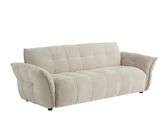 Vente-Unique Sof&aacute; de 3 plazas de tela jaspeado beige NAPIZO