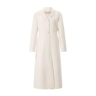 Valentino Single-breasted jas - Dames - Mantels - Beige - Maat: S Zijde