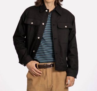 Far Afield Watts Button Front Jacket In Black