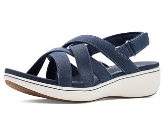 Clarks Breezerae Ana Womens Wedge Shoes Navy Canvas : 9.5 B - Medium, Textile