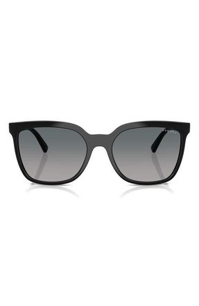 Vogue Eyewear 56mm Polarized Gradient Square Sunglasses in Black at Nordstrom