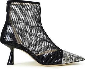 Jimmy Choo London Kix 65 Enkellaarsjes - Dames - Laarzen met Hak - Zwart - 36 EU - Leer - Schoenen
