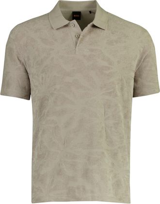 HUGO BOSS Grijs BOSS Orange poloshirt met structuur