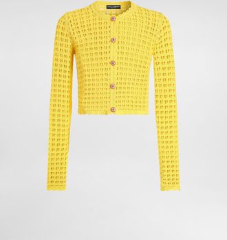 Dolce & Gabbana Crochet Cardigan - Woman Sweaters And Cardigans Yellow 38