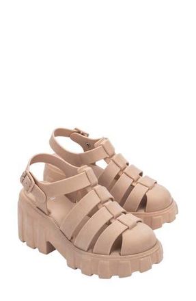 Melissa Megan Velvet Platform Fisherman Sandal in Pink at Nordstrom Rack, Size 9