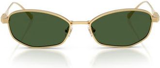 Swarovski 55mm Pillow Sunglasses in Gold /Dark Green at Nordstrom