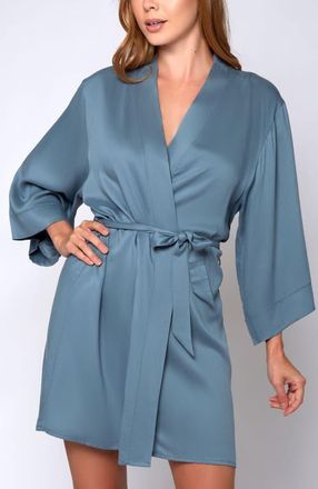 iCollection Organic Cotton and Tencel Blend Robe in Blue at Nordstrom, Size X-Large