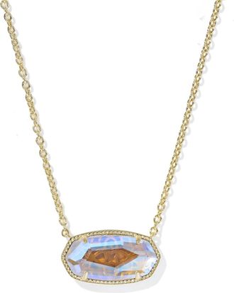 Kendra Scott Womens Elisa Statement Short Pendant Necklace In Gold Dichroic Glass