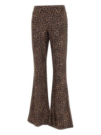 MC2 Saint Barth animal-print flared trousers - women - Polyester/Spandex/Elastane - M - Brown