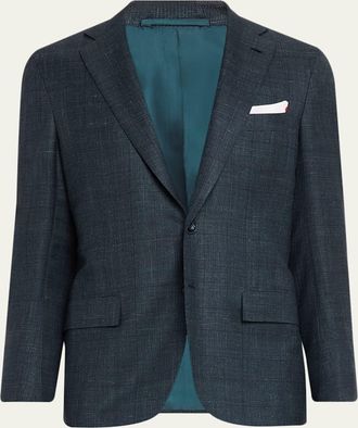 Kiton Mens Tonal Plaid Cashmere Two-Piece Suit