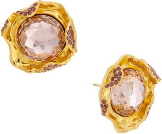 Oscar De La Renta Crystal Nest Stud Earrings