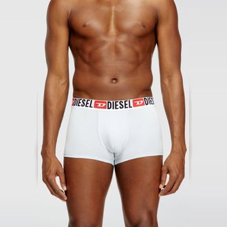 Diesel Three-pack of all-over logo waist boxers - Trunks - Man - Blue