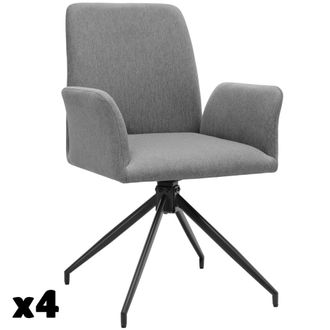 TecTake Juego de 4 sillas giratorias 360&ordm; acolchadas, 55,5x58x87 cm, antracita