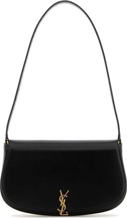 Saint Laurent Black Leather Demi Lune Shoulder Bag