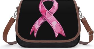 Generic Satin Ribbon Breast Cancer Crossbody Bags for Women Shoulder Messenger Bag Purse Handbags