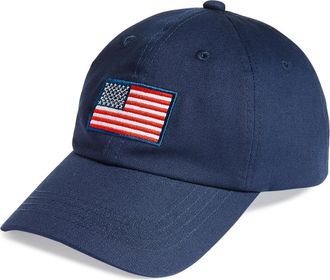 Club Room Mens Flag Graphic Baseball Cap in Navy