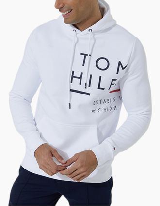 Tommy Hilfiger Mens Tommy Hilfiger Mens Fleece Hoodie - White - Size: 36