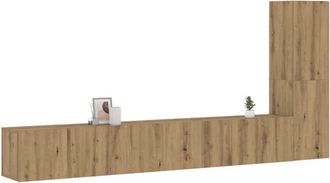vidaXL Vidaxl - Muebles De Tv De Pared 3 Uds Madera Ingenier&iacute;a Roble Artesanal