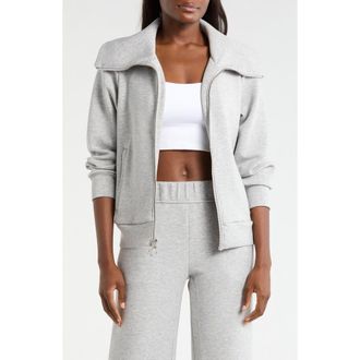 Lord & Taylor Dreamweave Oversize Zip Jacket in Heather Concrete at Nordstrom, Size X-Small