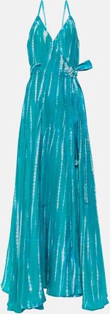 Anna Kosturova Tie-dye silk wrap dress
