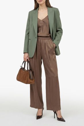 Forte_Forte Forte_forte Satin Blazer With A Single Vent, Womens, Green