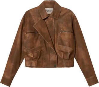 Isabel Marant Belma Jacket - Dames - Leren en Su&egrave;de Jassen - Bruin - 3XS - Su&egrave;de - Jassen