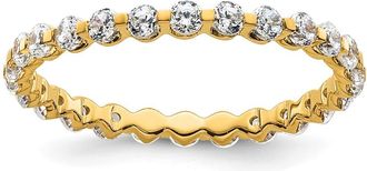 Diamond2Deal 14k Yellow Gold Lab Grown Diamond Eternity Wedding Band Ring 0.87Ct Clarity- VS Color- D-E