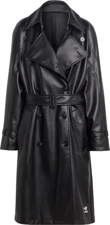 adidas (WMNS) adidas Adicolor Trefoil Faux Leather Trench Coat Black II6083