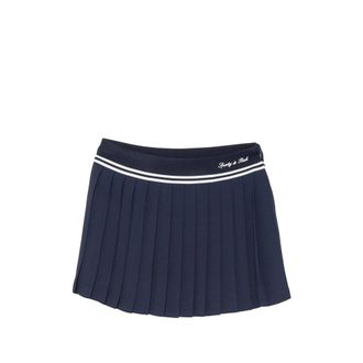 Sporty & Rich Pleated Logo-embroidered Performance Skirt