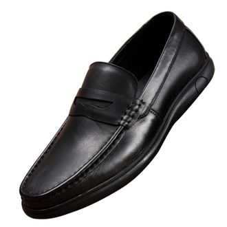 Generic Mens Penny Loafers Classic Slip-On Soft Comfort Leather Moccasins Business Casual Shoes (Black,7.5)