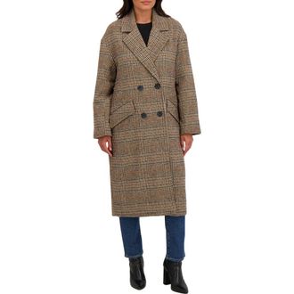 Sebby Double Breasted Coat in Brown/Black at Nordstrom Rack, Size Small