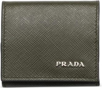 Prada Portamonete in pelle Saffiano - Verde