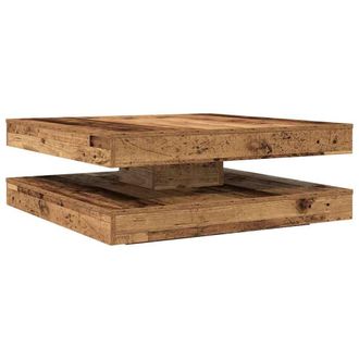 Berkfield Home Coffee Table 360-Degree Rotatable Old Wood 90x90x34.5 cm in Brown