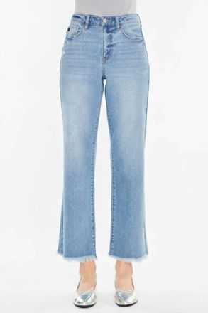 Kancan Bri High Rise Slim Wide Leg Jeans In Blue