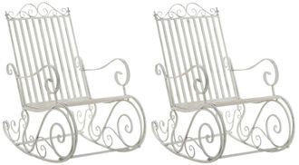 Clp Clp - Set De 2 Mecedoras De Hierro Smilla Blanco Antiguo