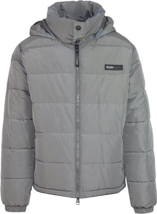 Plein Sport Bold Back Logo Padded Steel Grey Jacket