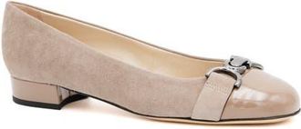 Amalfi By Rangoni Miele Cap Toe Pump in Oat Cashmere Vernice Gunmetal at Nordstrom, Size 8.5
