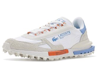 Lacoste Elite Active Sneakers Mens Shoes White/Light Blue : 10.5 D - Medium, Suede