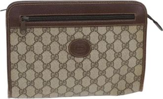Gucci Pre-owned Clutches, female, Beige, Size: ONE SIZE Pre-owned Vintage Leather Clutch