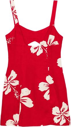 Reformation Abito Belma in lino - Rosso